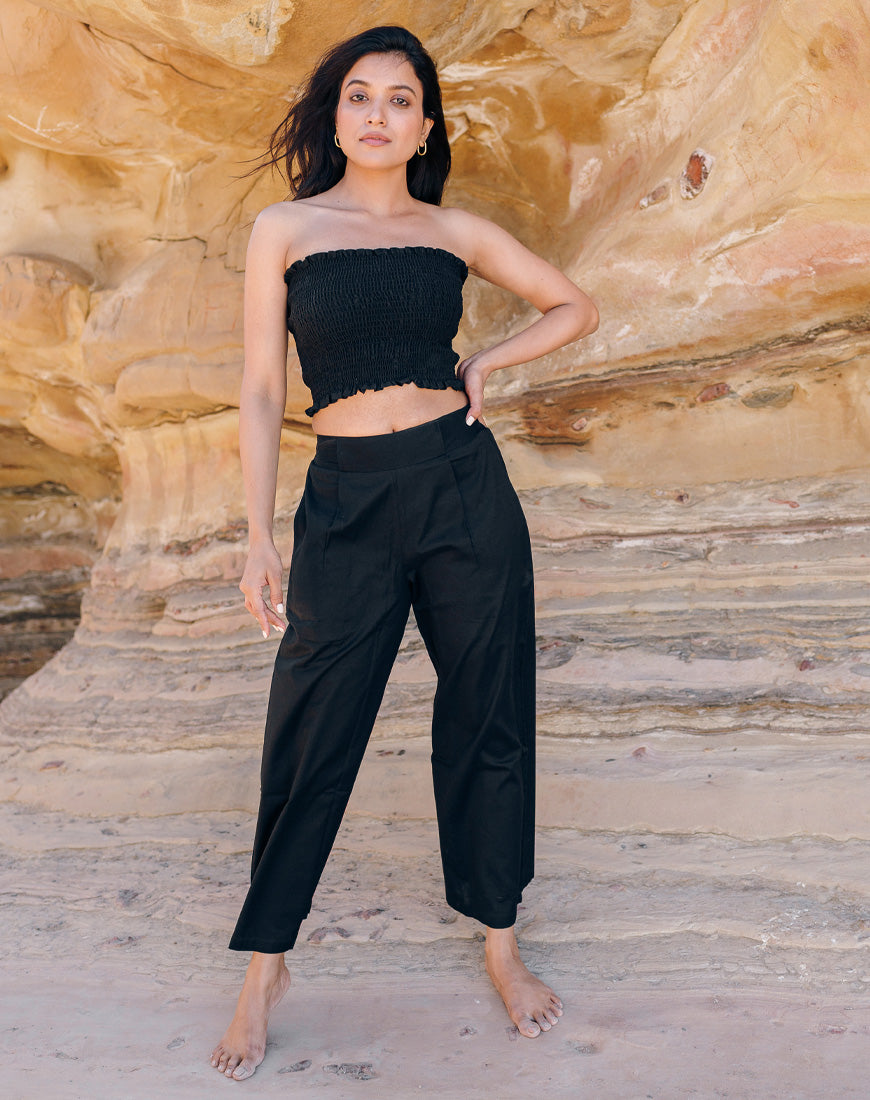 Royal Black Cotton Palazzo