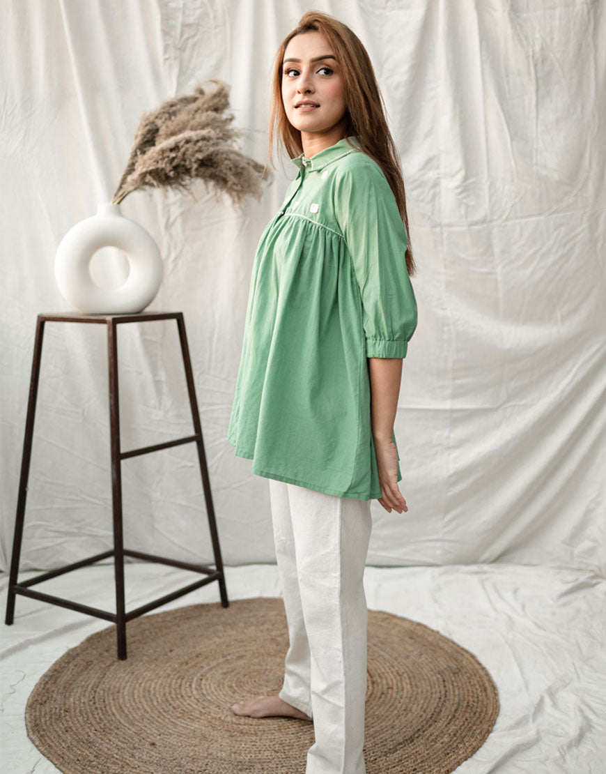 Pastel Green Mirror Work Top
