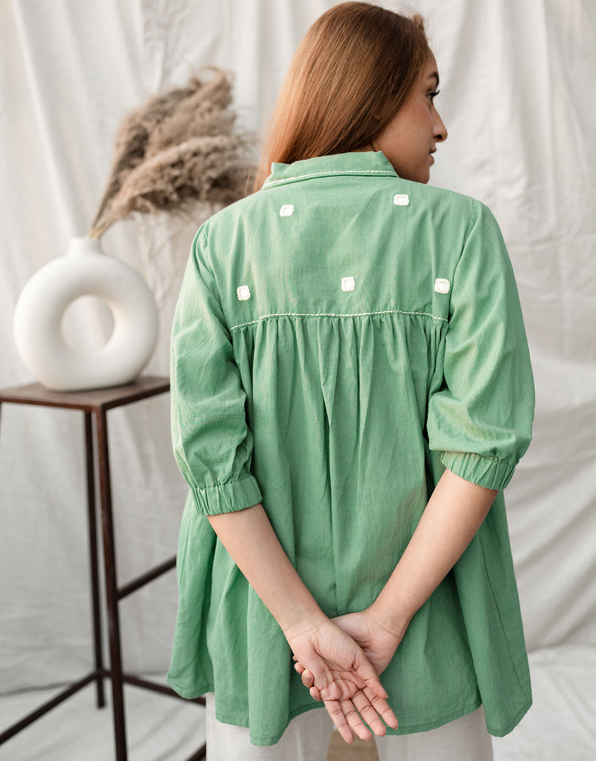 Pastel Green Mirror Work Top