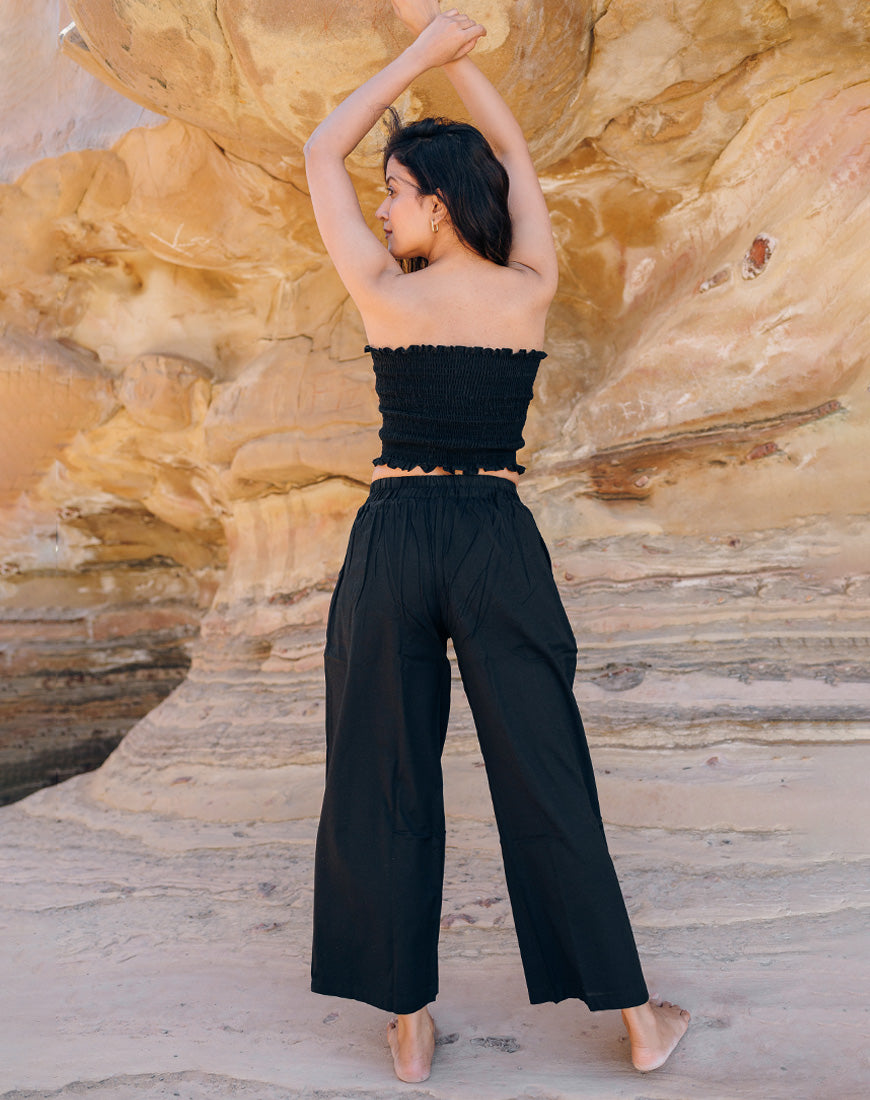 Royal Black Cotton Palazzo