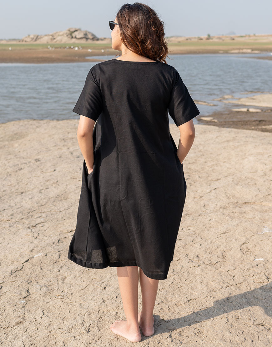 Artsy Black Funky Dress