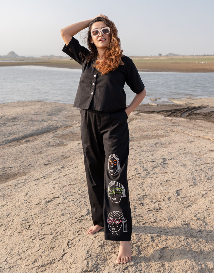 Artsy Black Nerdy Co-ord Set