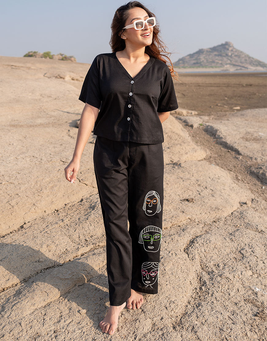 Artsy Black Nerdy Co-ord Set