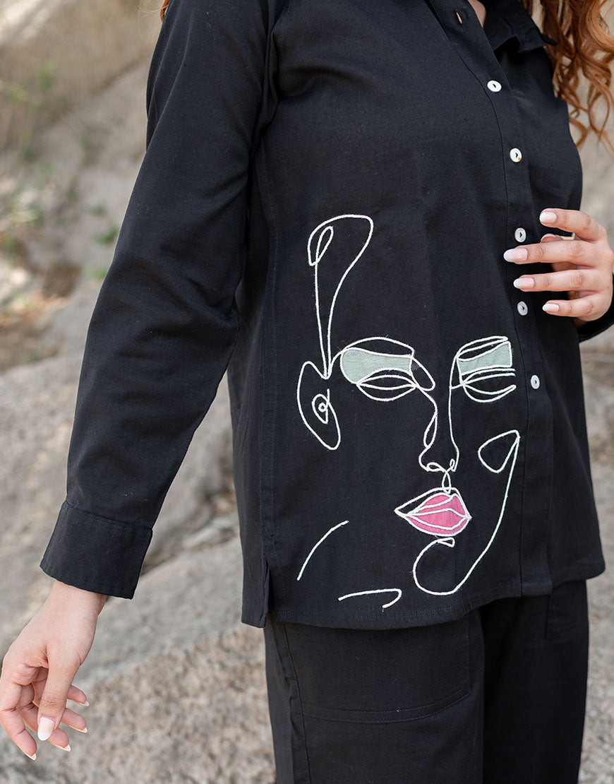 Artsy Black Quirky Shirt