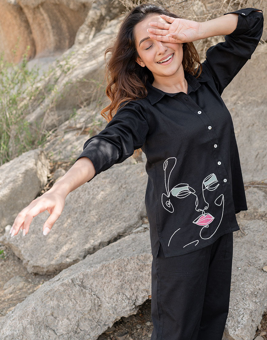 Artsy Black Quirky Shirt