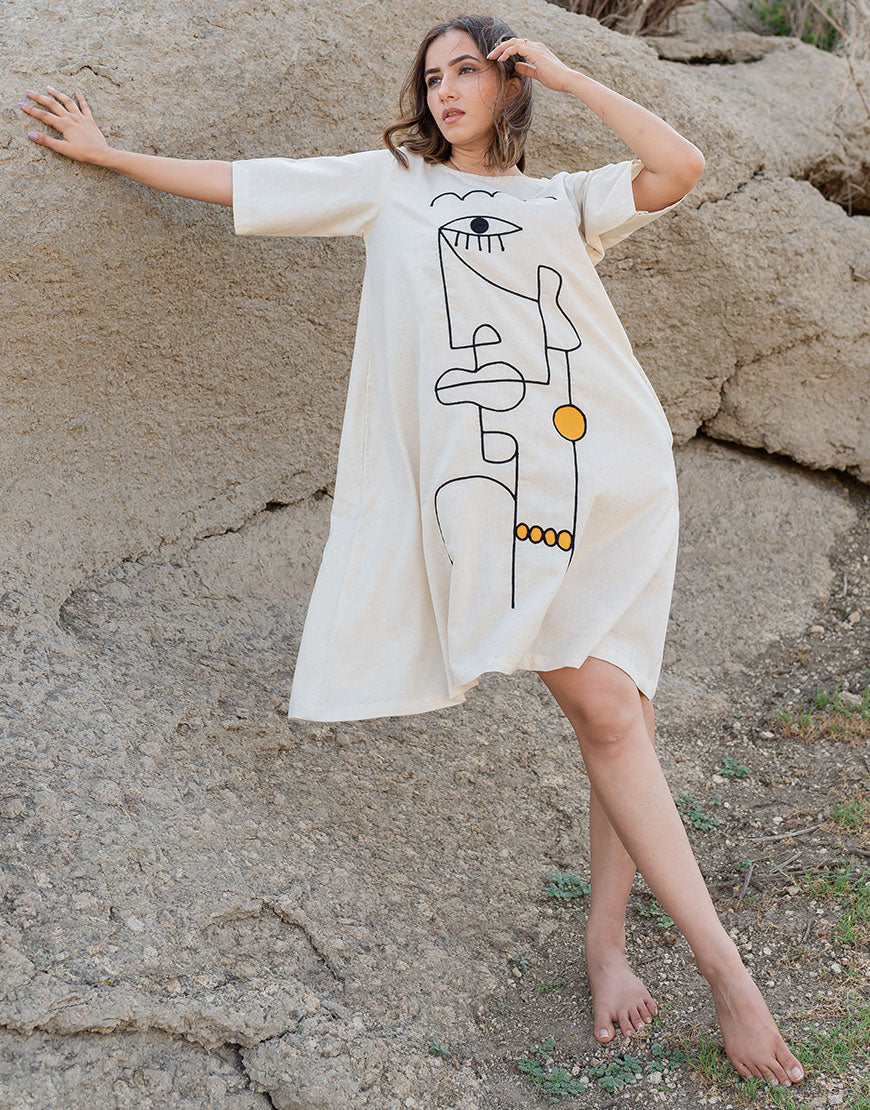 Artsy Khadi Funky Dress