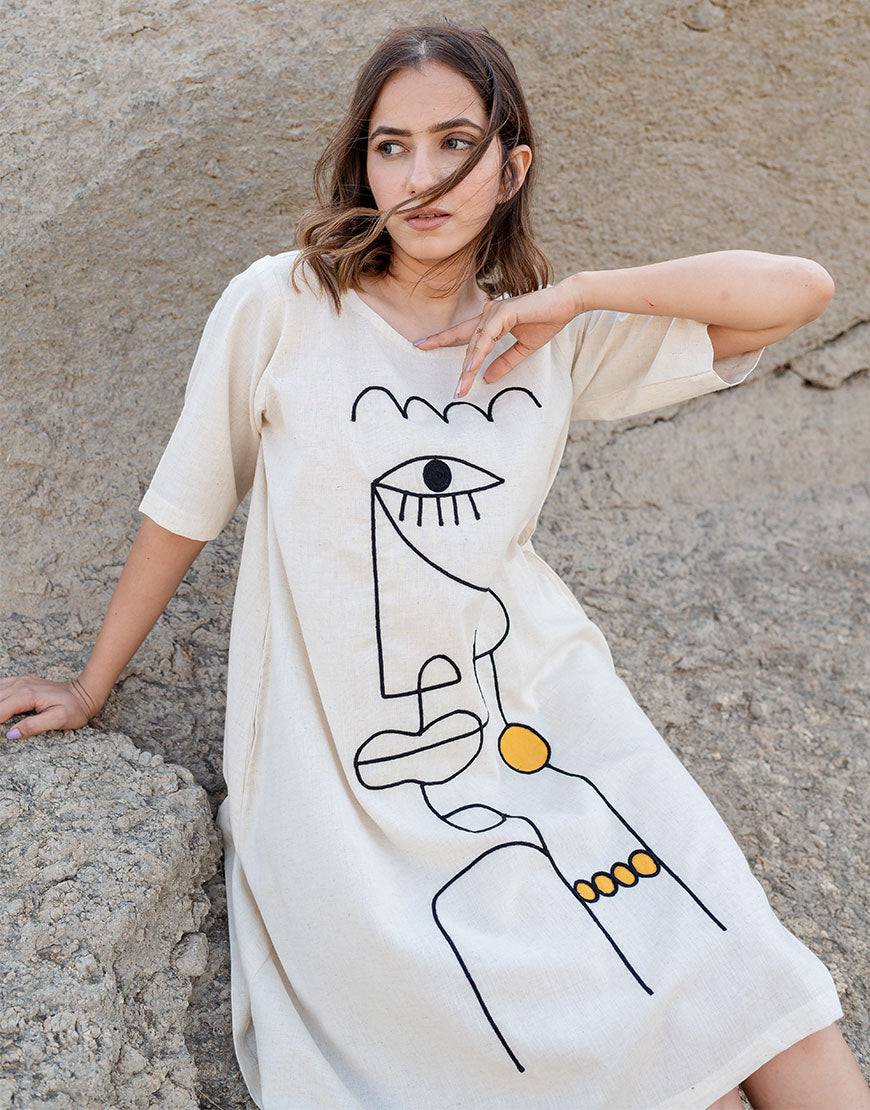 Artsy Khadi Funky Dress