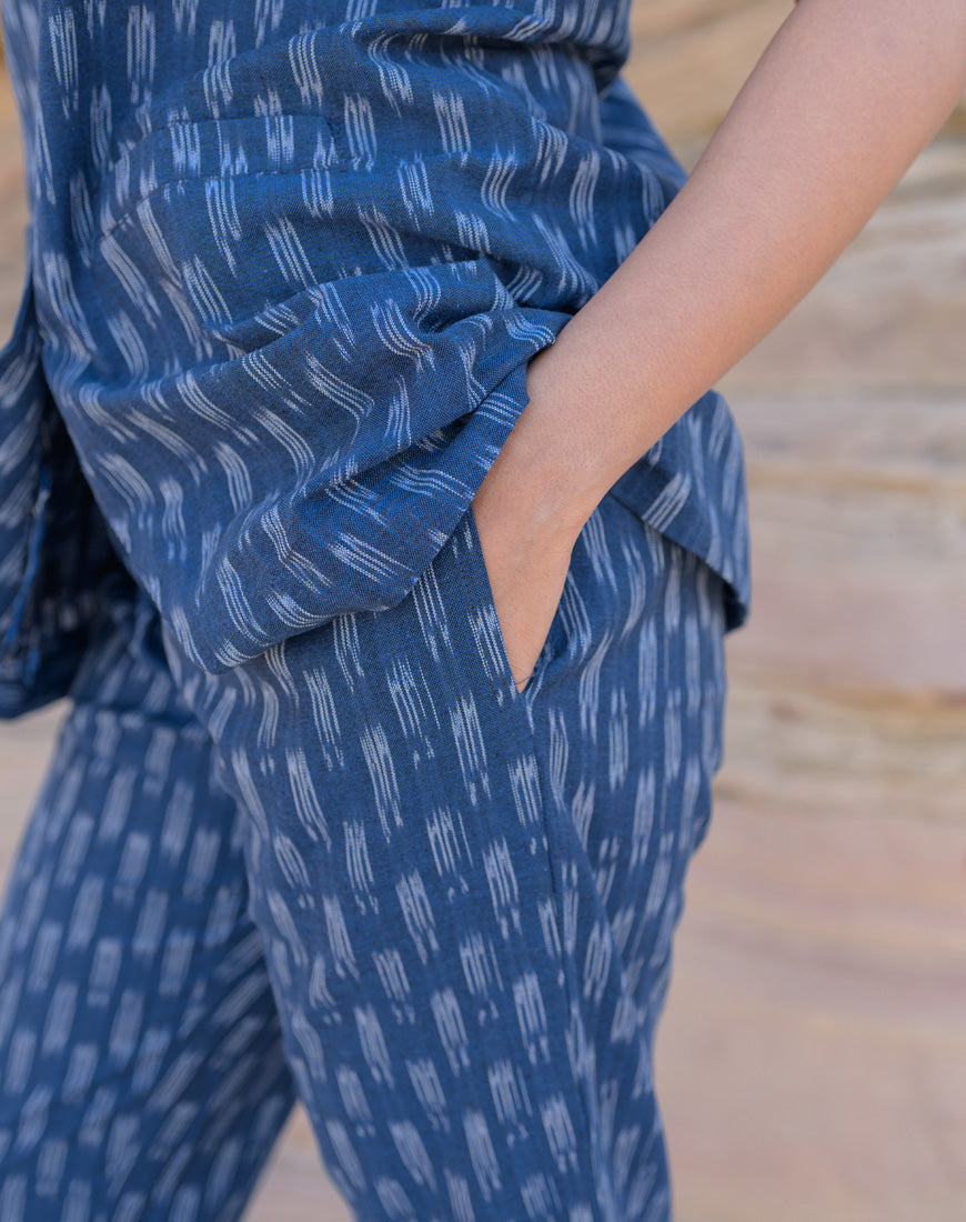 Blazing Blue Ikkat Co-ord