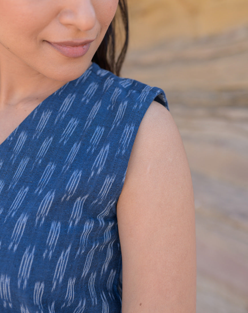 Blazing Blue Ikkat Co-ord