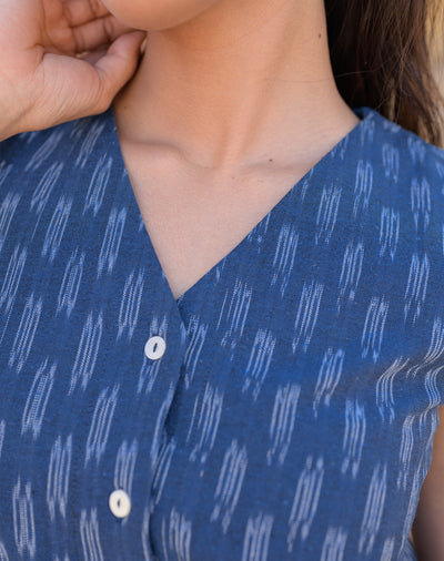 Blazing Blue Ikkat Co-ord