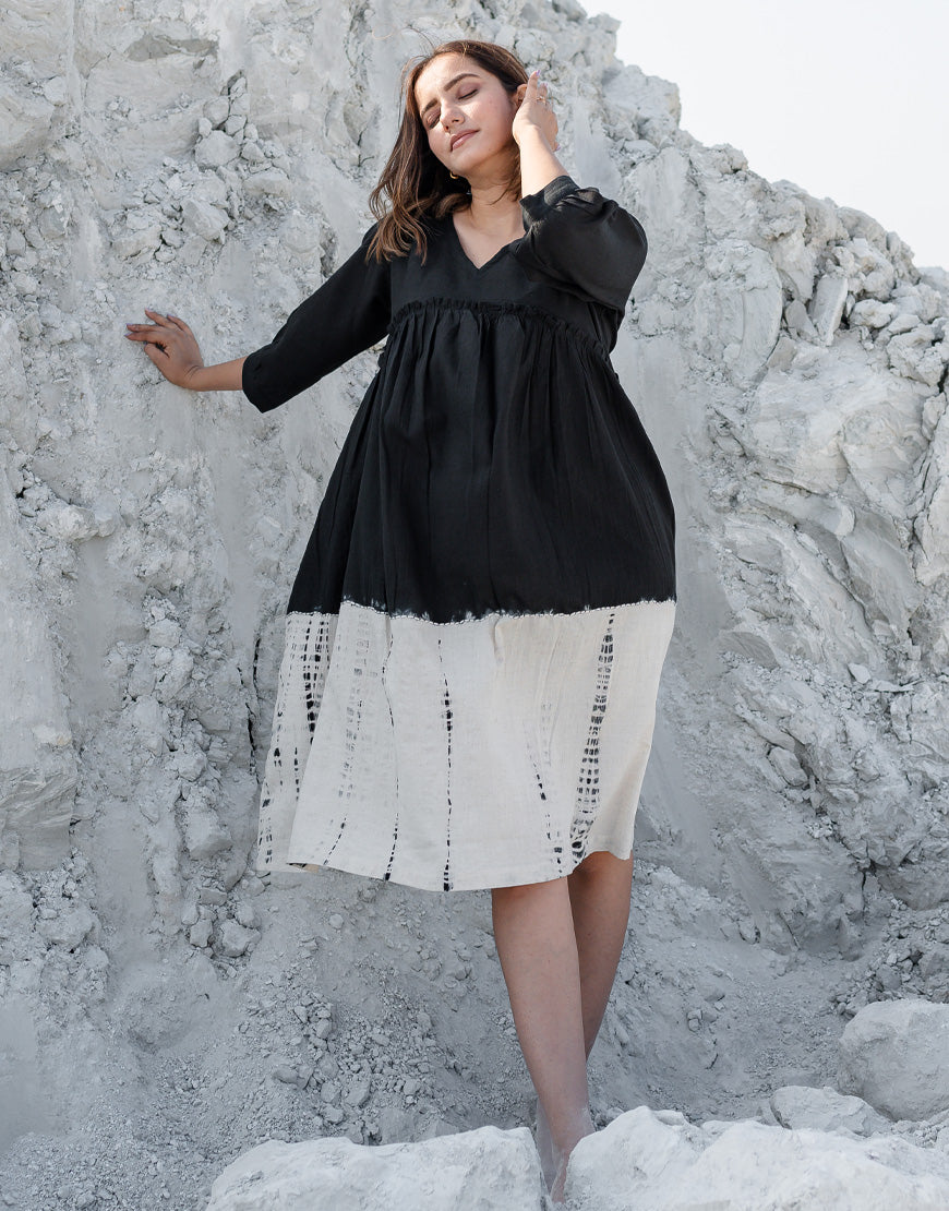 Shop Cotton Chand Tie-Dye V-neck Dress Online