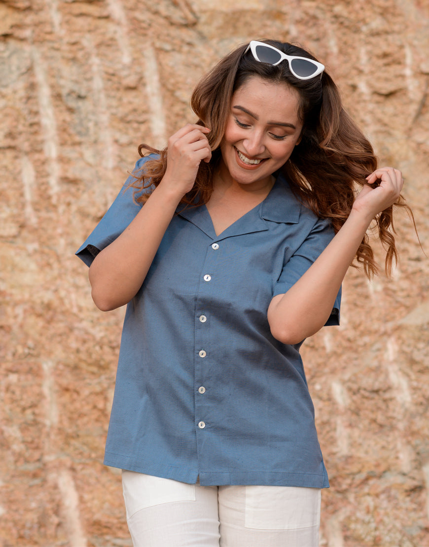 Day-Sky Blue Boxy Shirt