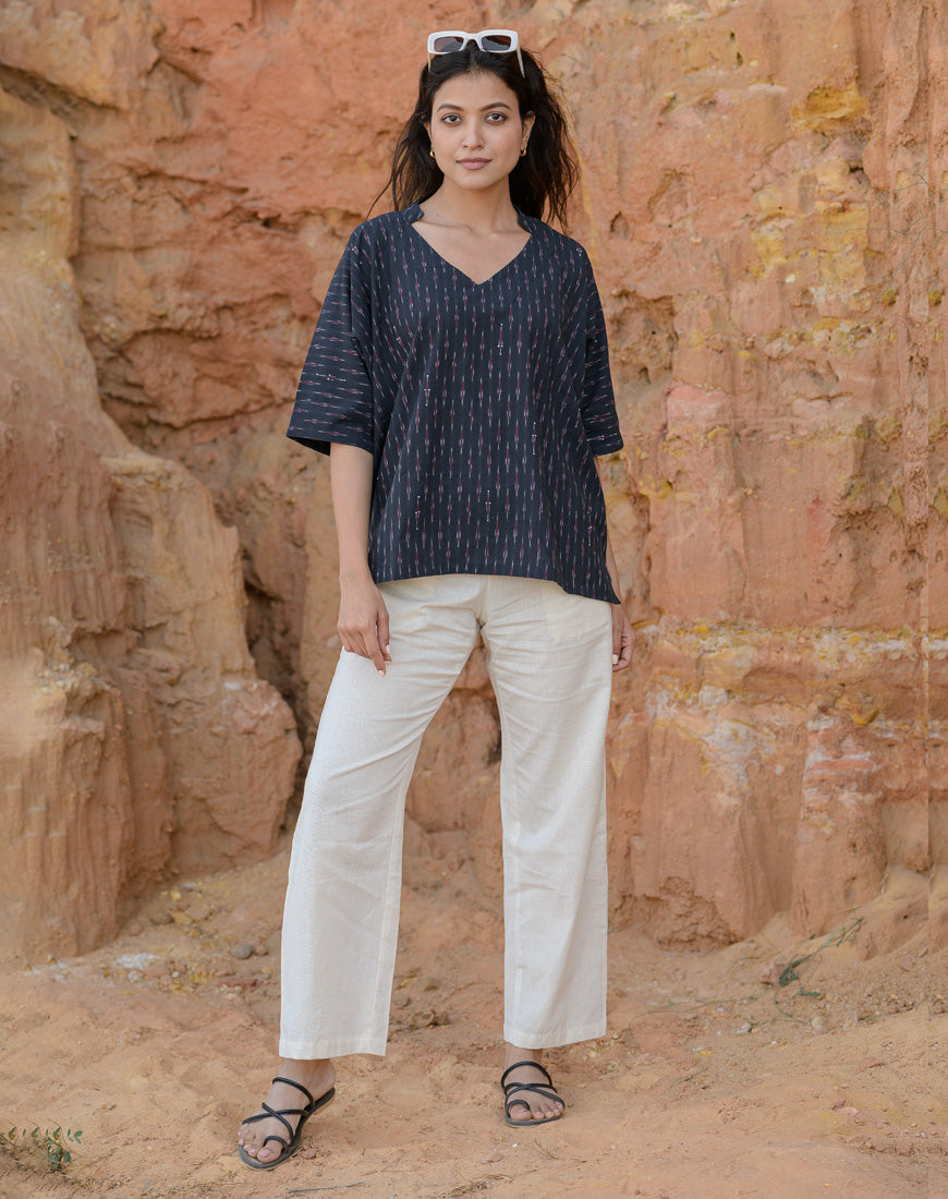 Deep Blue Oversized Top