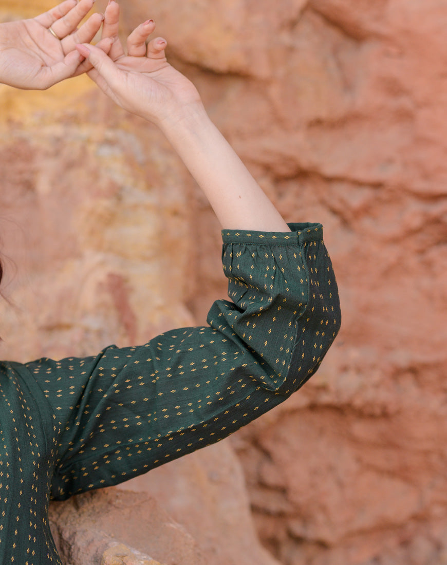 Deep Green Weave Top