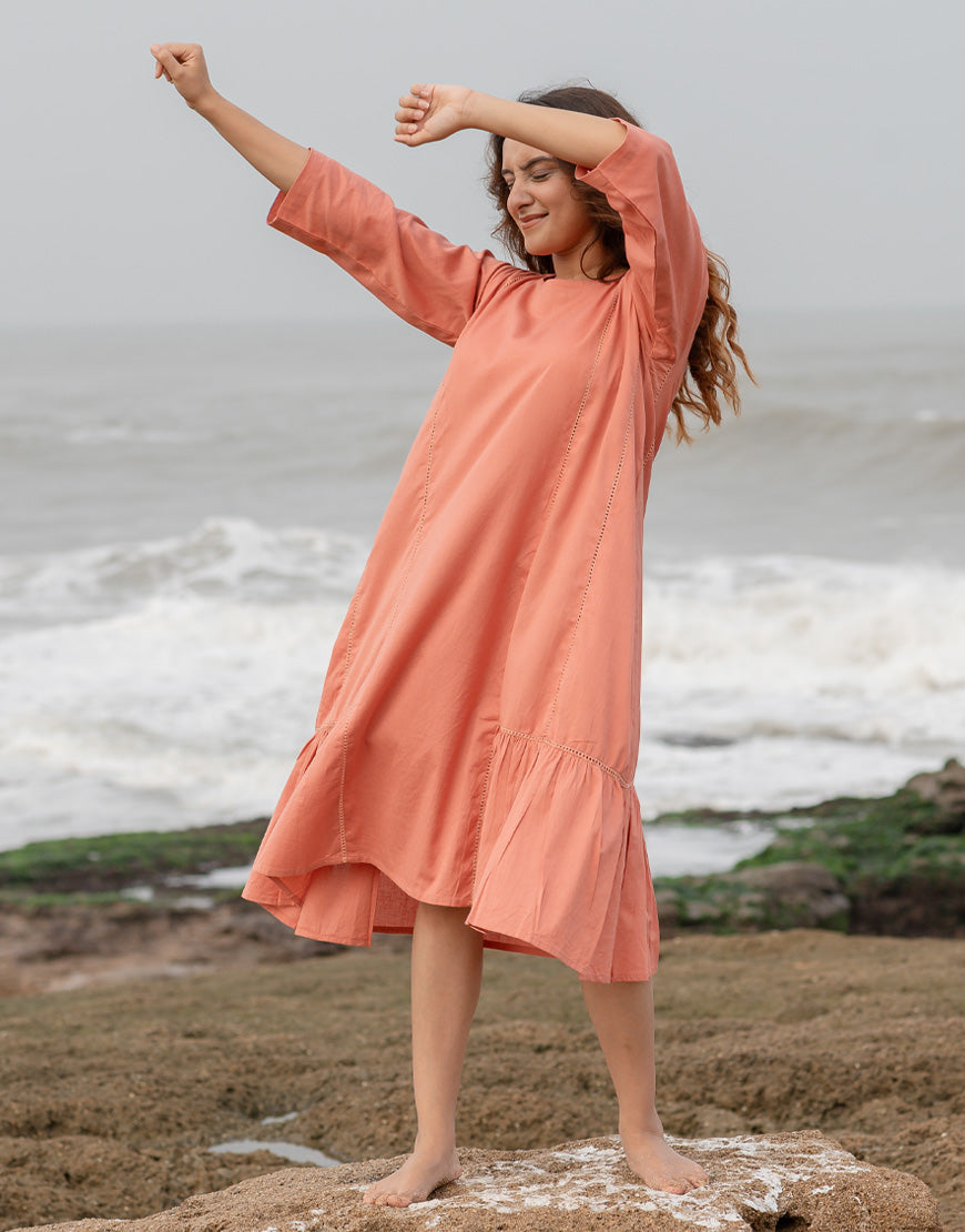 Dusty Peach Breeze Dress