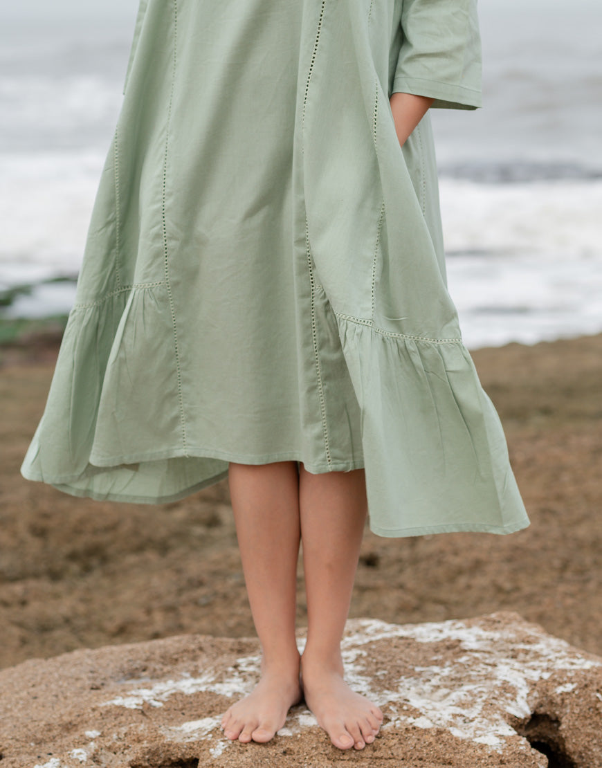 Earthy Green Breeze Dress