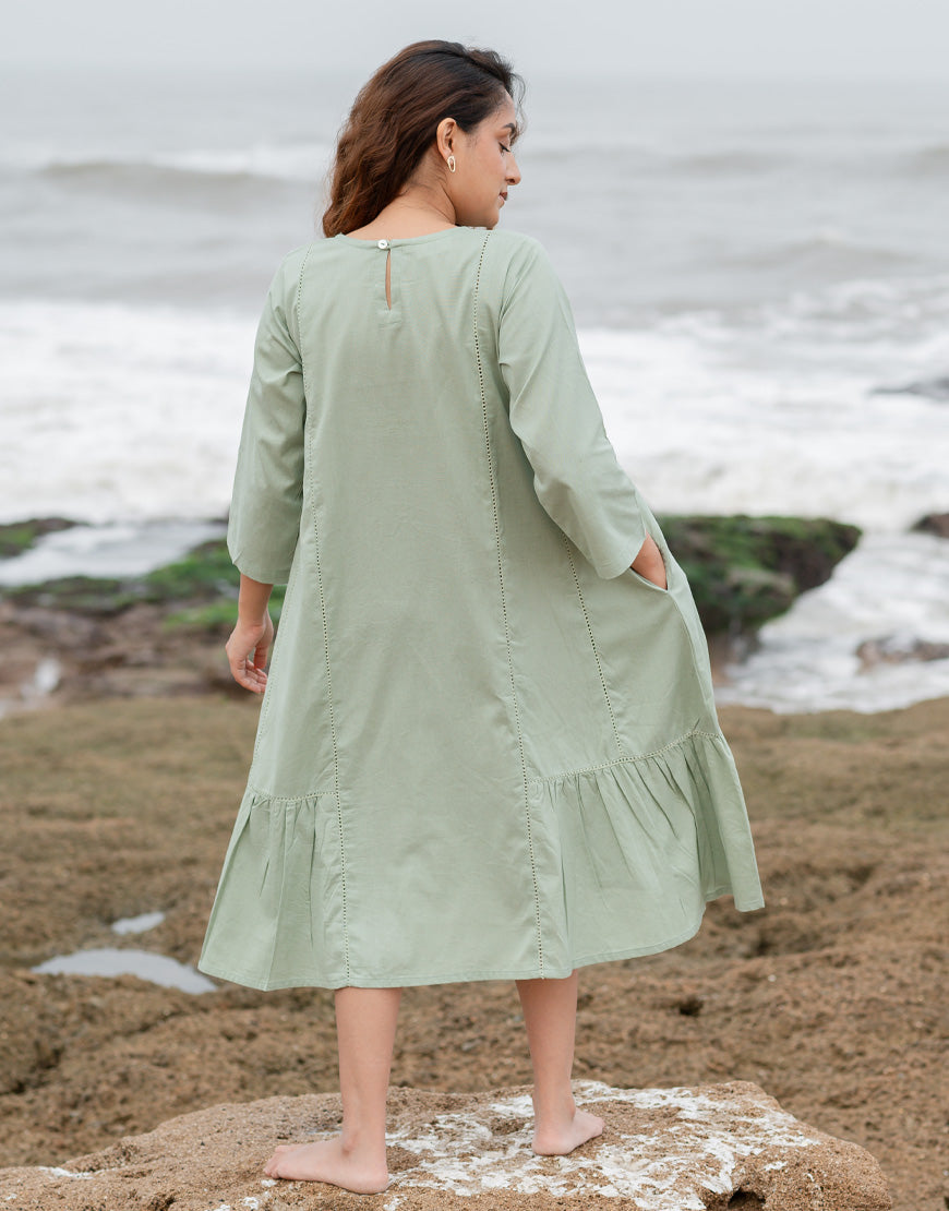 Earthy Green Breeze Dress