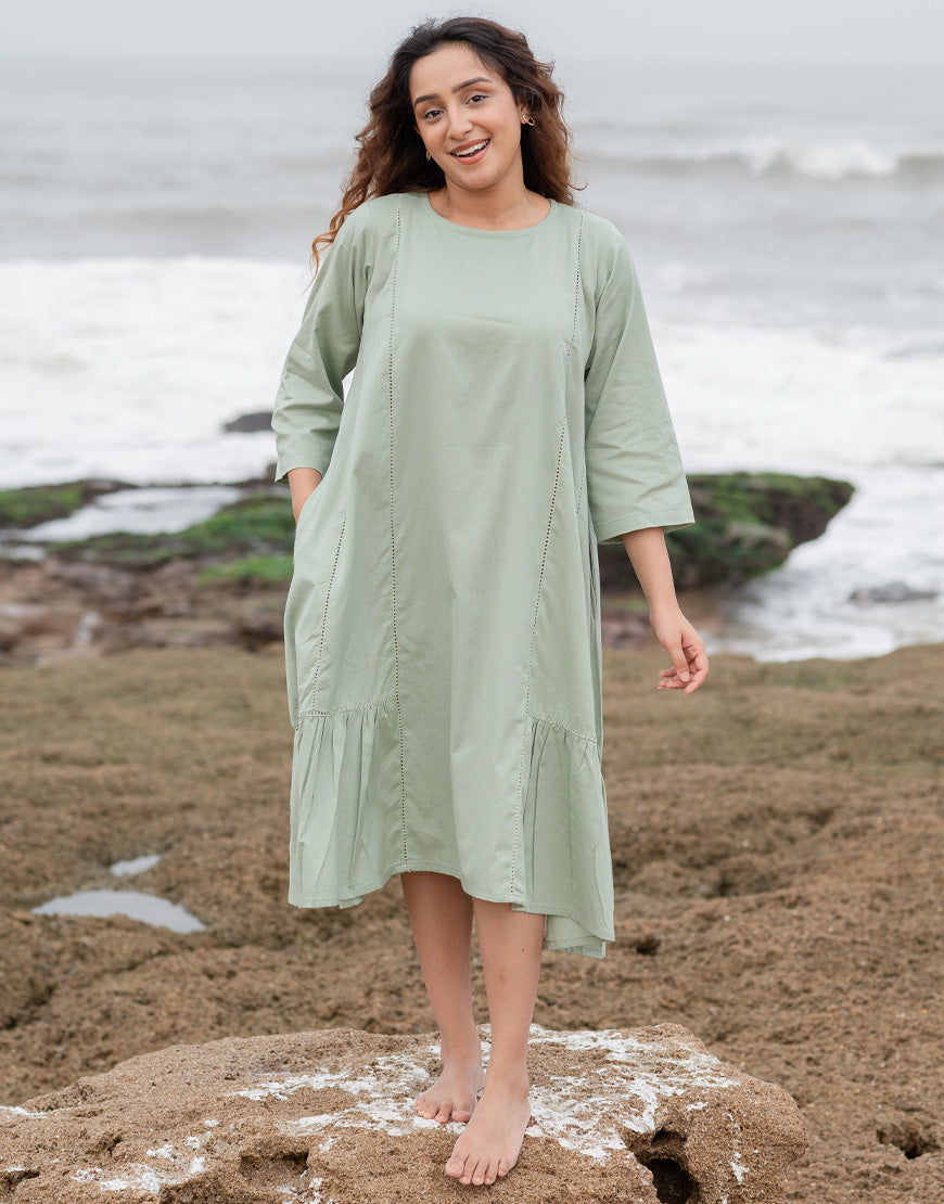 Earthy Green Breeze Dress