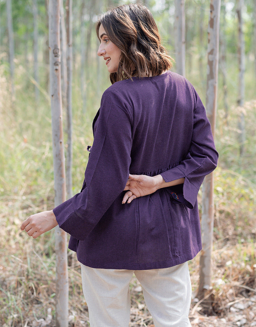 Eggplant Wrap Top