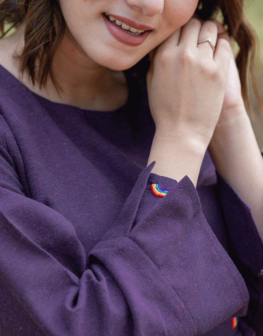 Eggplant Wrap Top