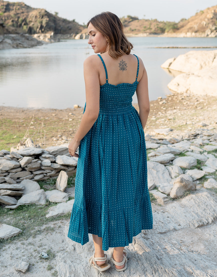 Evening Blue Strappy Dress