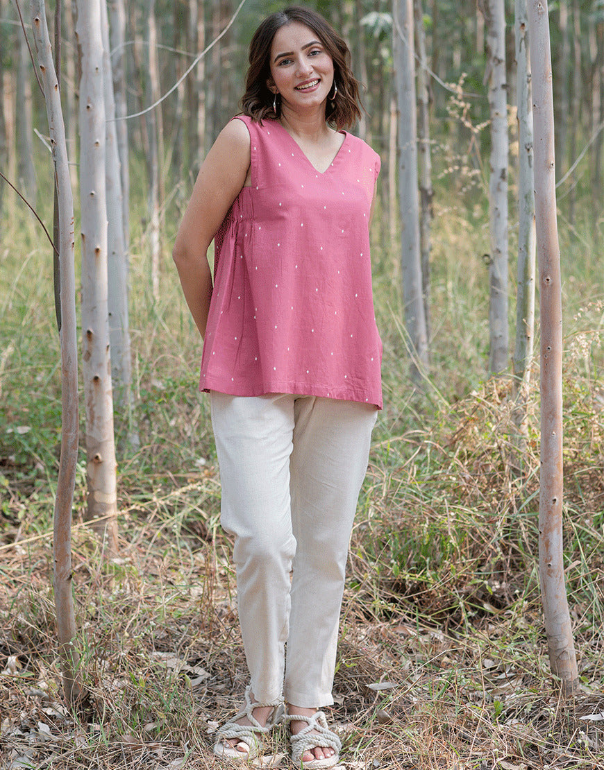 Fusia Pink Weave Top
