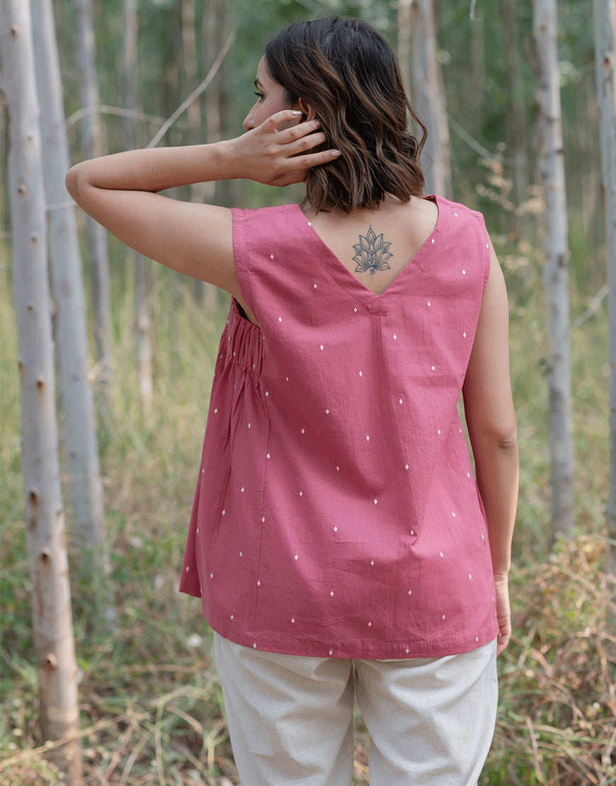 Fusia Pink Weave Top