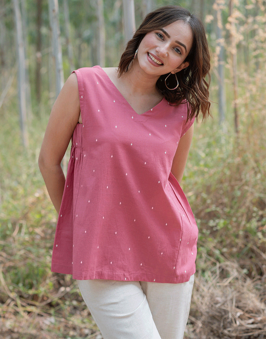 Fusia Pink Weave Top