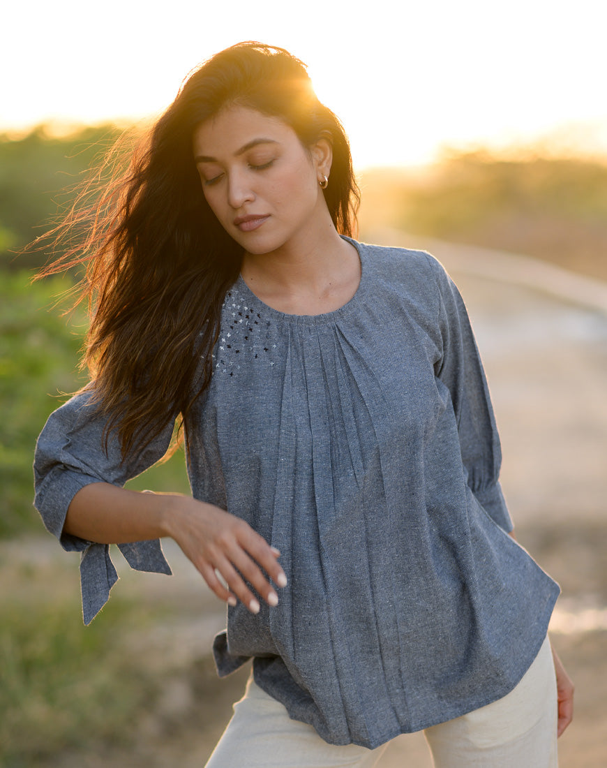 Gothic Grey Bow Top