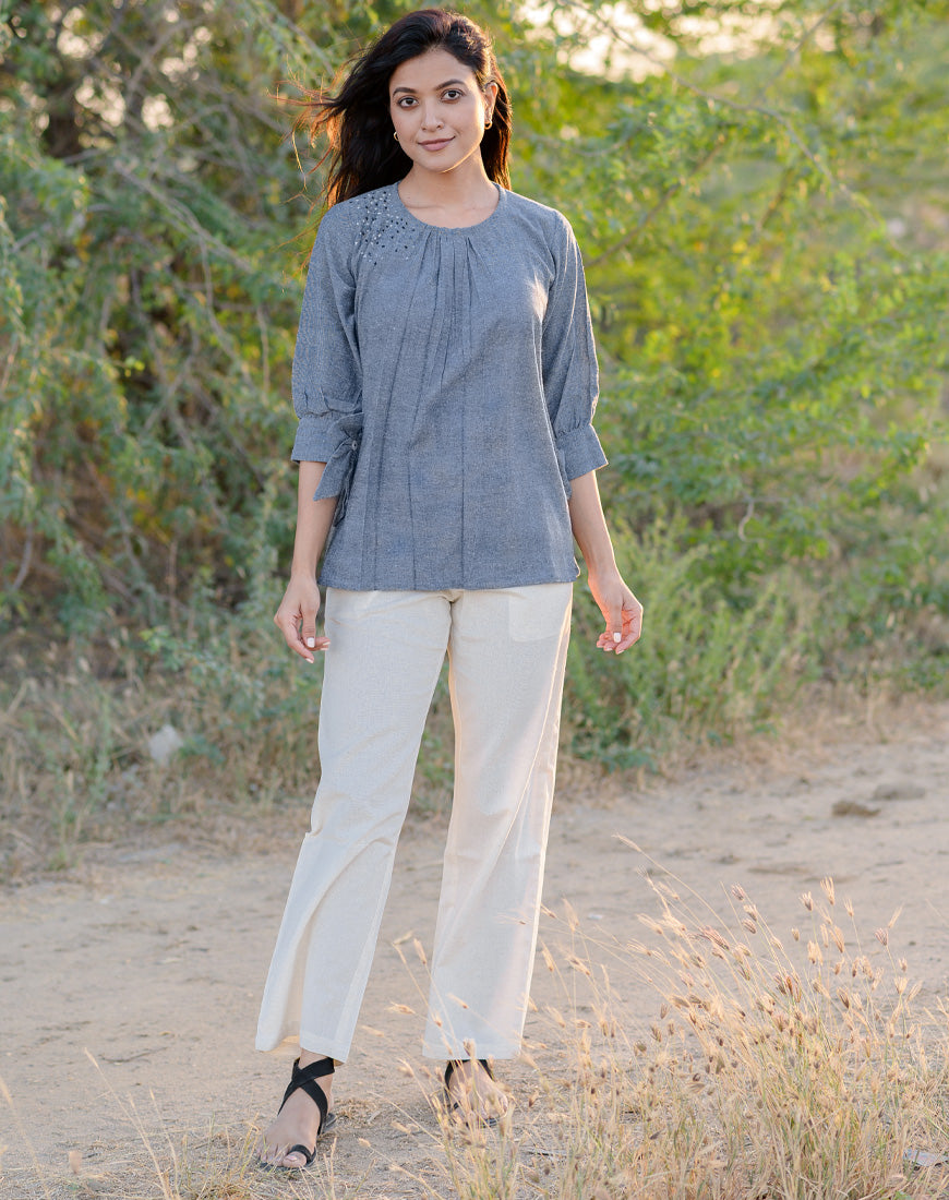 Gothic Grey Bow Top