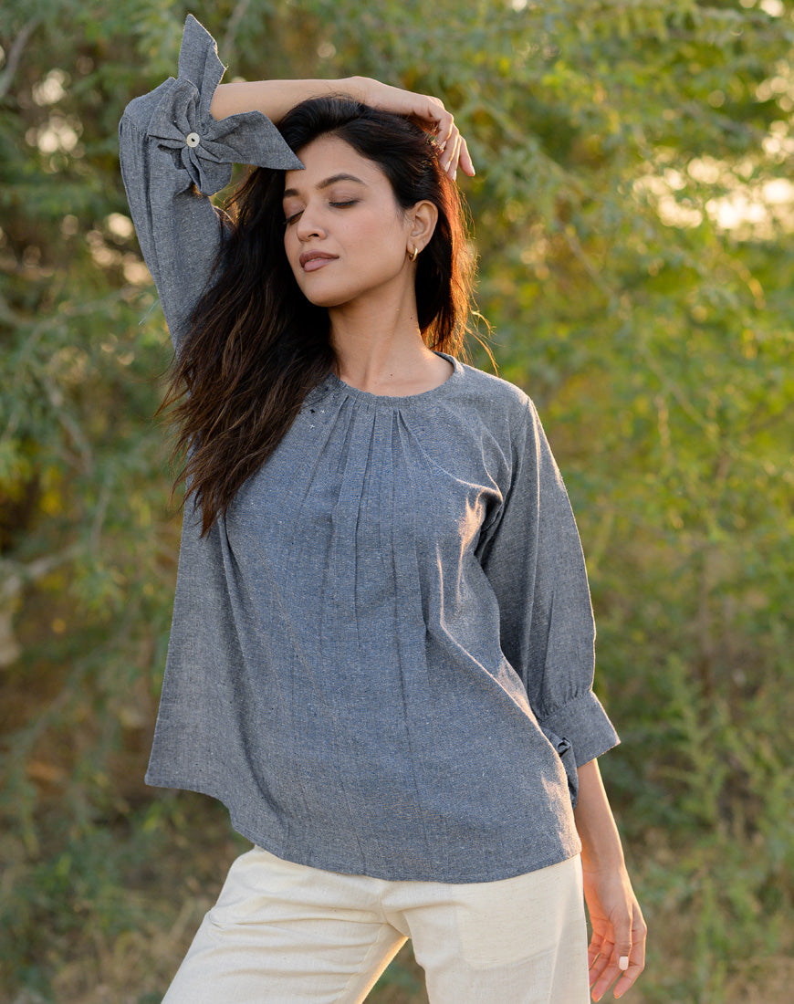 Gothic Grey Bow Top