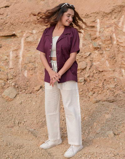 Grape Wine Boxy Shirt