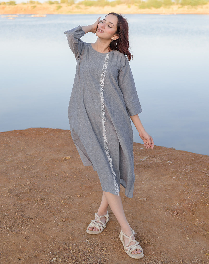 Grey Fringe Dress