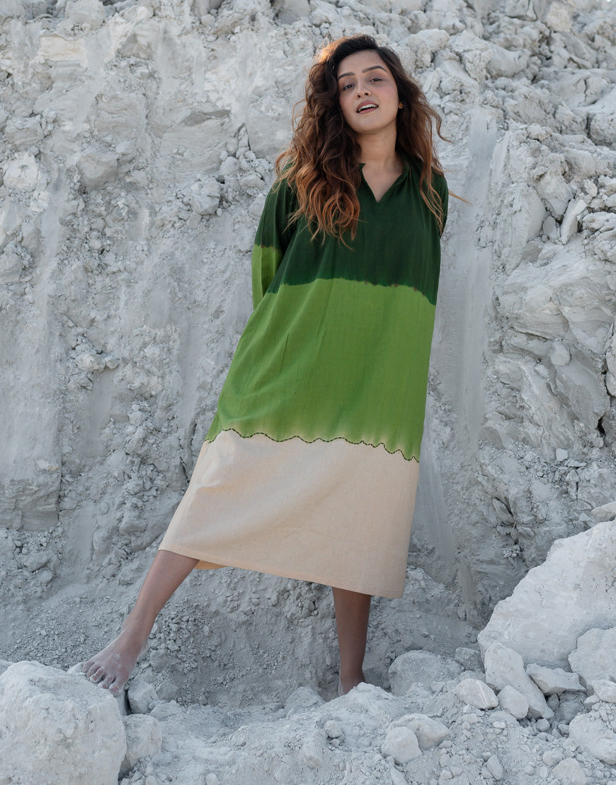 Hariyali Tie-Dye Dress