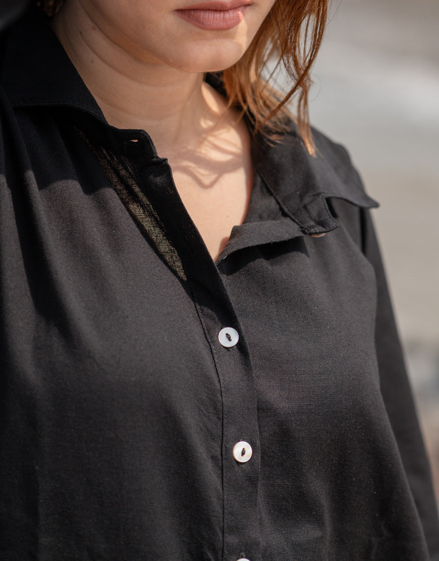 Indian Ink Black Shirt Dress