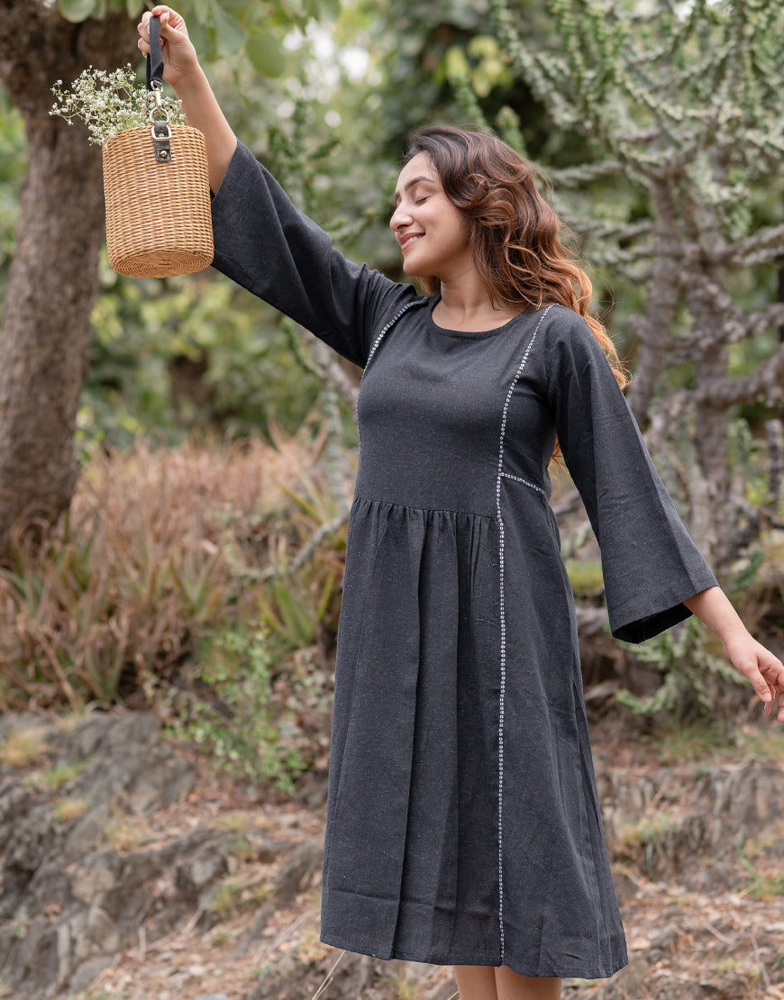 Iron Grey Sequins Dress