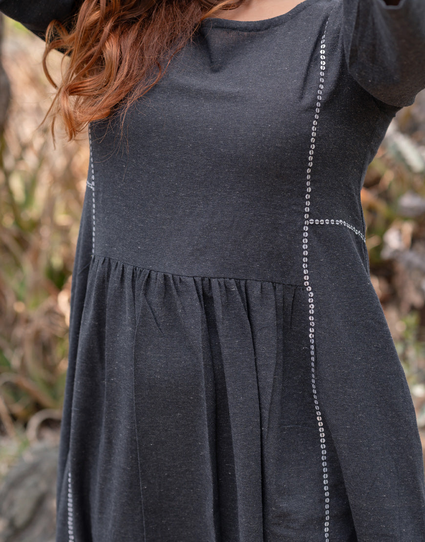 Iron Grey Sequins Dress