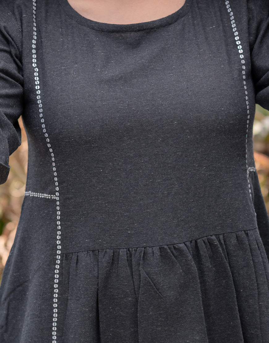Iron Grey Sequins Dress