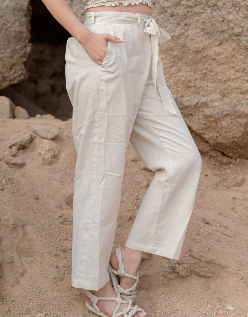 Khadi Cream Cargo Pant