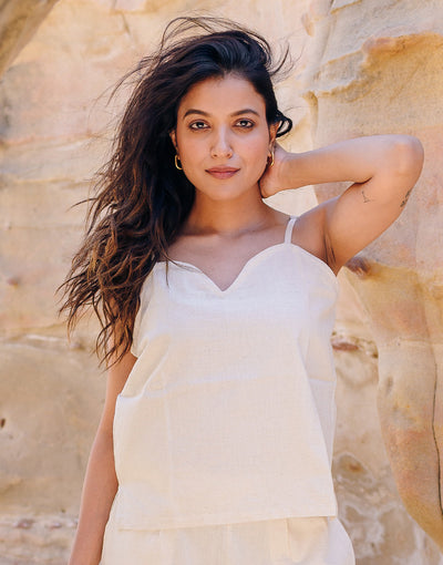 Khadi Cream Cotton Camisole