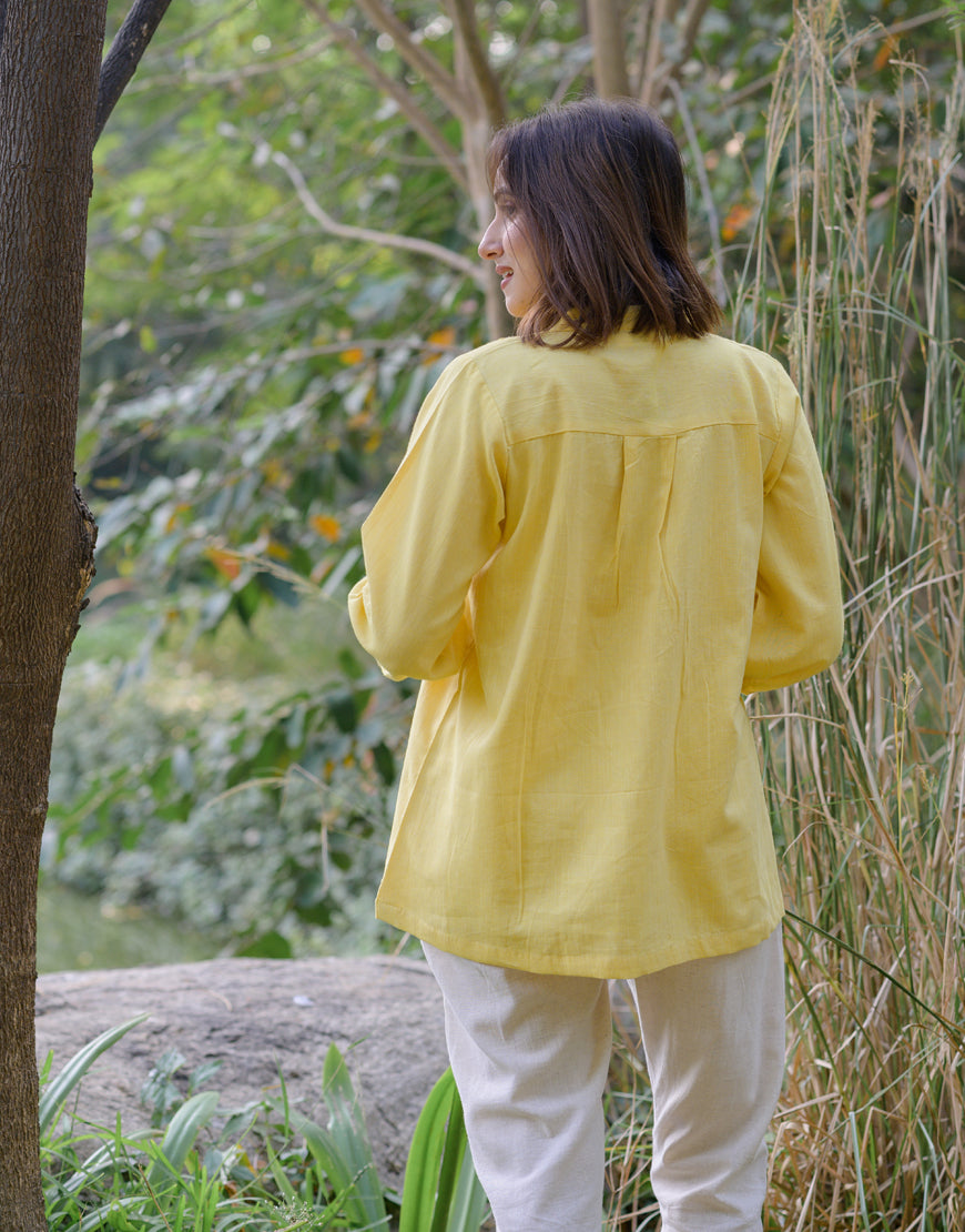 Lemon Yellow Embroidered Top