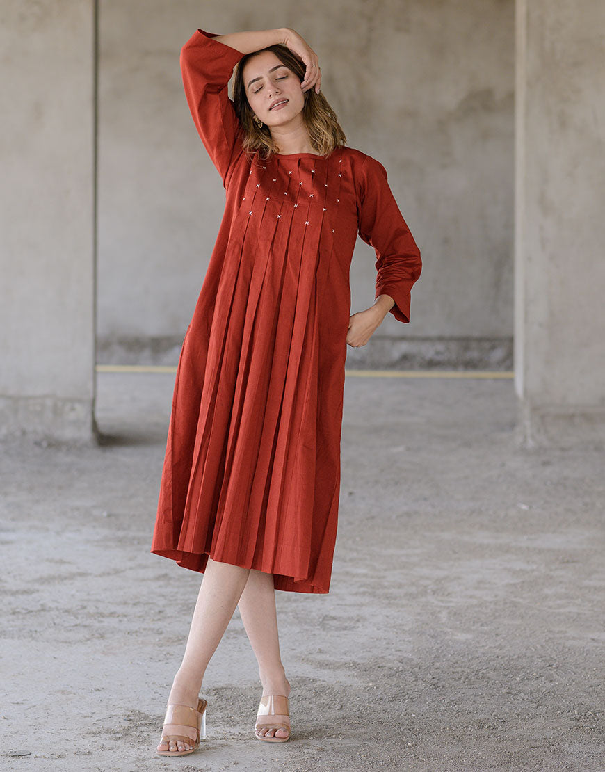 Maple Rust Smock Dress