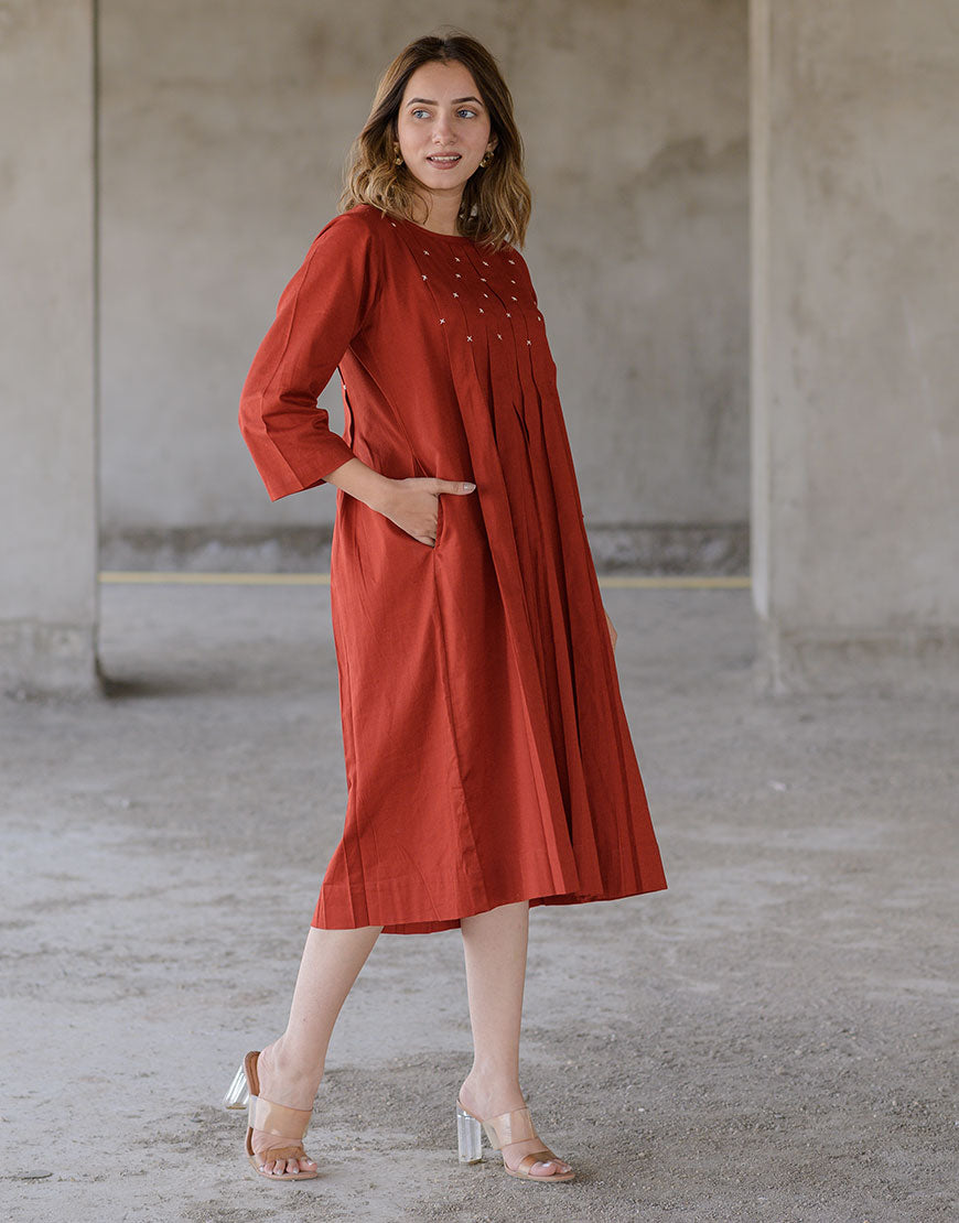 Maple Rust Smock Dress
