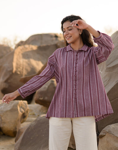 Maroon Mehfil Shirt