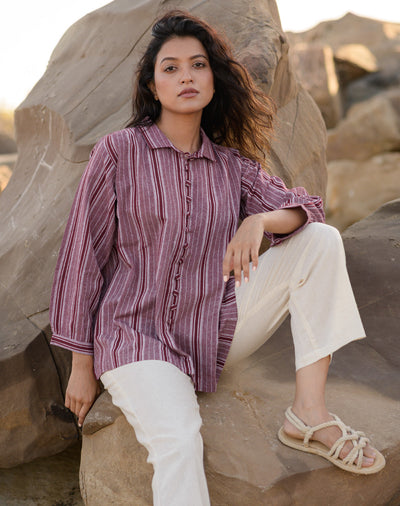 Maroon Mehfil Shirt