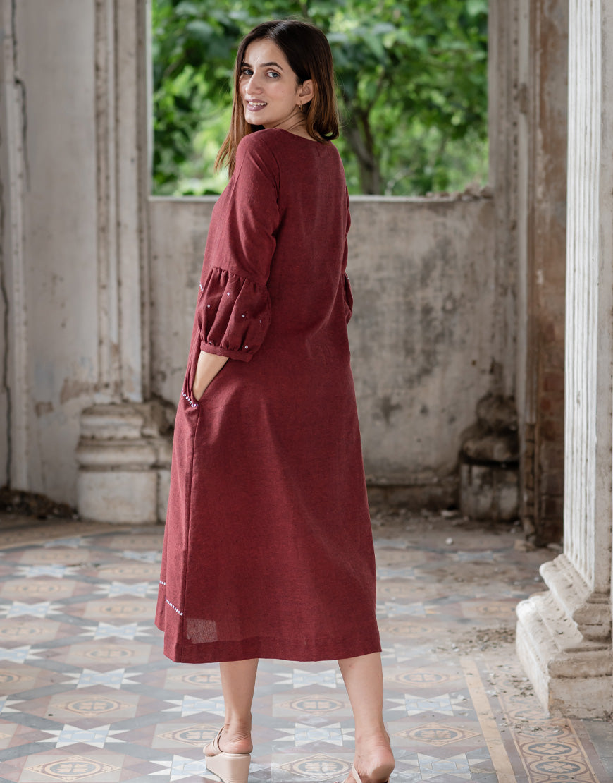 Maroon Sequins Dress