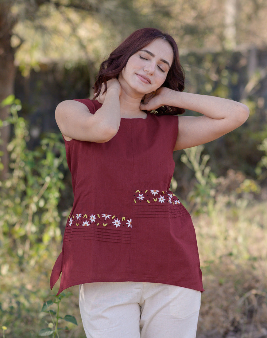 Maroon Muse Top