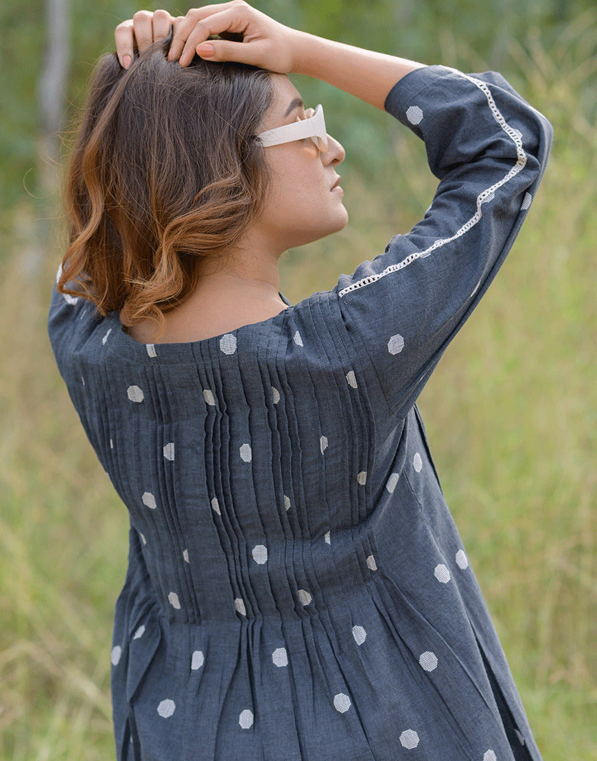 Metal Grey Weave Top