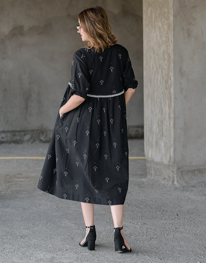 Midnight Black Weave Dress
