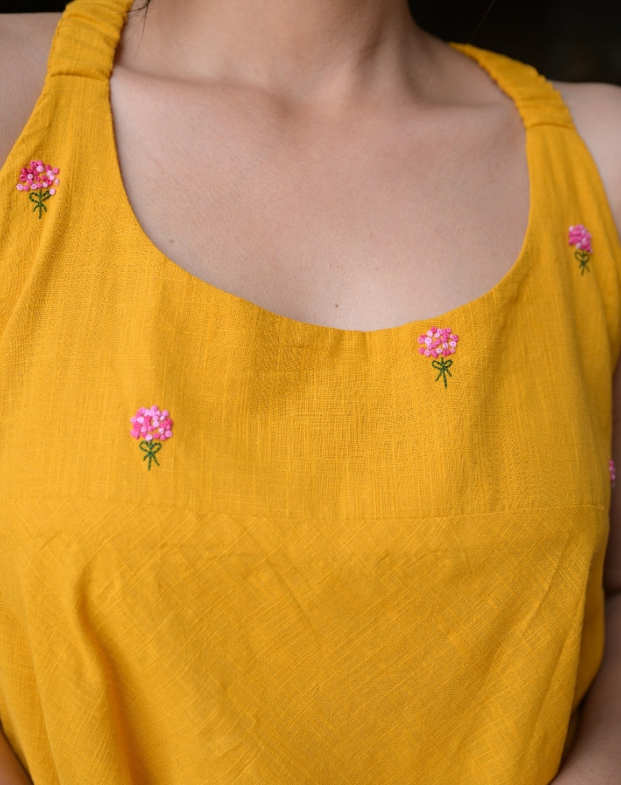 Milky Yellow Strappy Dress